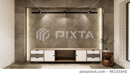 cabinet in loft interior room minimal designs, 3d rendering 96183848