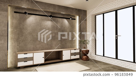 cabinet in loft interior room minimal designs, 3d rendering 96183849