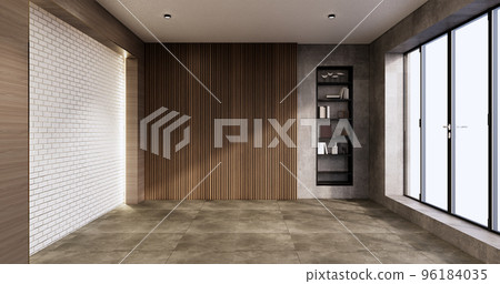Architecture and interior concept Empty room and granite wall and concrete wall background 3D illustration rendering 96184035