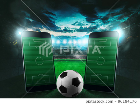 Watch a live sports event on your mobile device 96184176