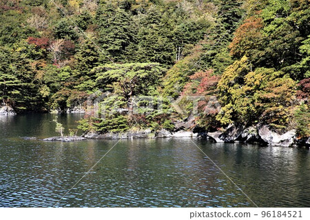 Lake Towada and autumn leaves 96184521