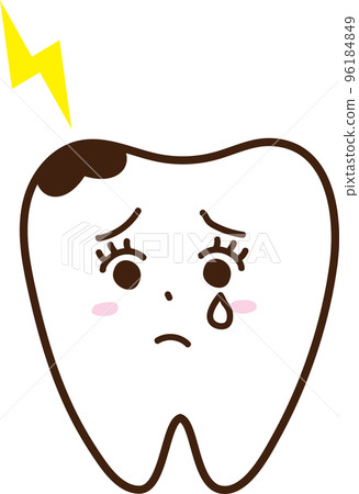 Tooth decay disease face anthropomorphic female facial expression pain sad tears Tooth decay disease face anthropomorphic female facial expression pain sad tears 96184849