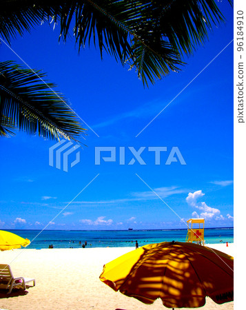 Beach and watchtower on Managaha Island, Saipan Beach and watchtower on Managaha Island, Saipan 96184910