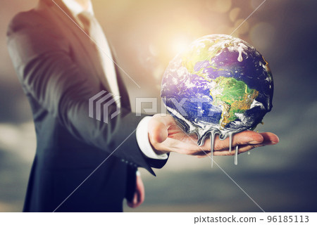 The earth is melting. stop global warming The earth is melting. stop global warming 96185113