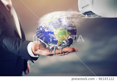 The Earth is melting. stop global warming. World provided by NASA 96185122