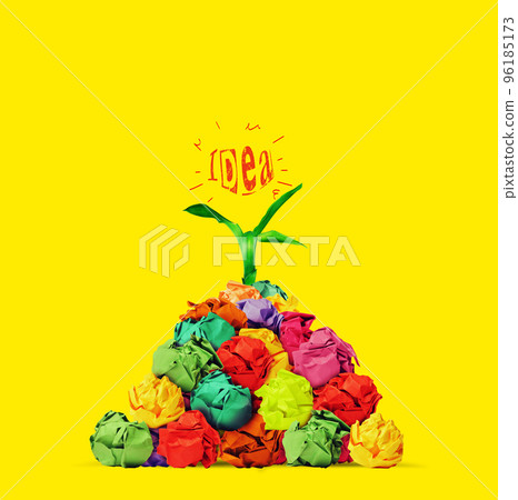 Concept of an idea that comes from a series of interventions 96185173