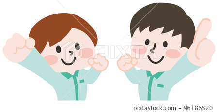 Cheerful staff in uniform Cheerful staff in uniform 96186520