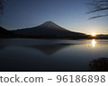 Sunrise and Mt. Fuji seen from Lake Shoji 96186898