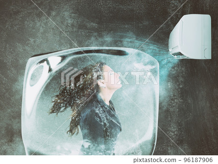 Frozen ice Cube Stock Photo