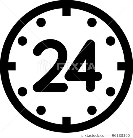 24 小時時鐘圖標 24 小時時鐘圖標 96188300