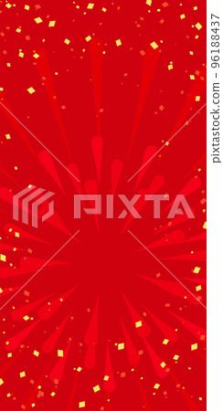 Background illustration of bright red concentration lines and confetti Background illustration of bright red concentration lines and confetti 96188437