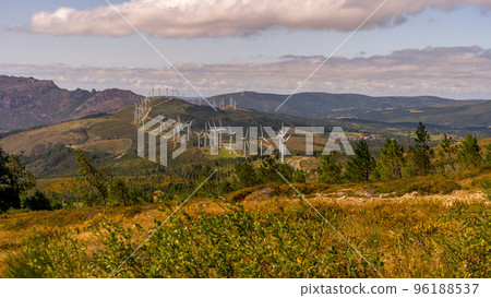 View of wind turbines energy production in Spain. 96188537