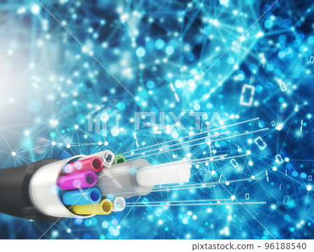 Internet connection with optical fiber. Concept of fast internet 96188540