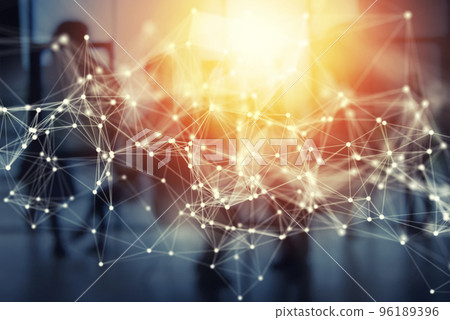 Abstract internet connection network background with silhouette of business team Abstract internet connection network background with silhouette of business team 96189396