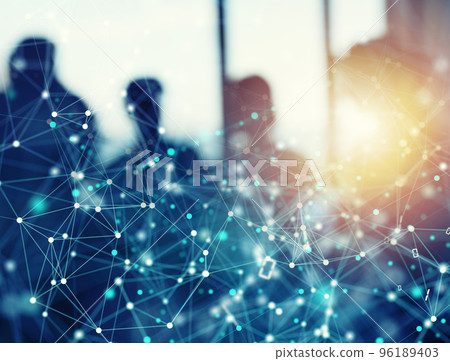 Abstract internet connection network background with silhouette of business team Abstract internet connection network background with silhouette of business team 96189403