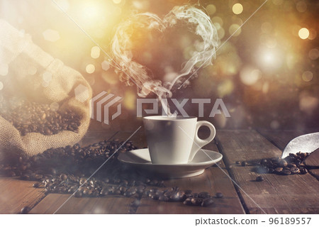 Coffee cup with a smoke shaped as an hearth Coffee cup with a smoke shaped as an hearth 96189557
