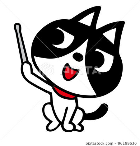手繪八爪貓指點棒解說姿勢 96189630