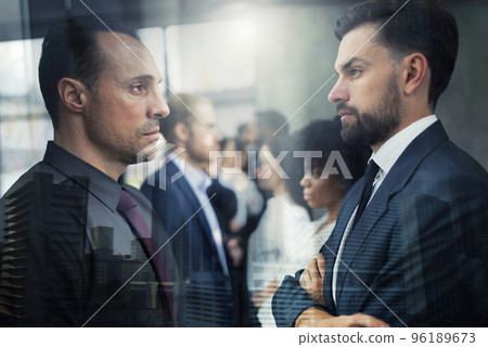Opposite business competitor ready to start the business strategy 96189673