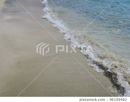 White sand and azure mediterranean sea in cyprus as background 96189982