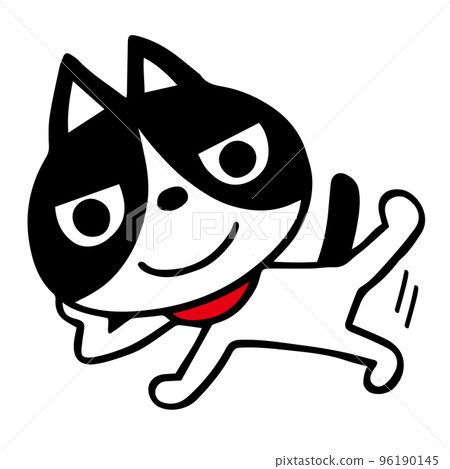 Hand-drawn Hachiware cat relaxed pose 96190145