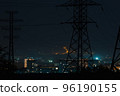 lights of a night city, buildings and houses of a residential area 96190155