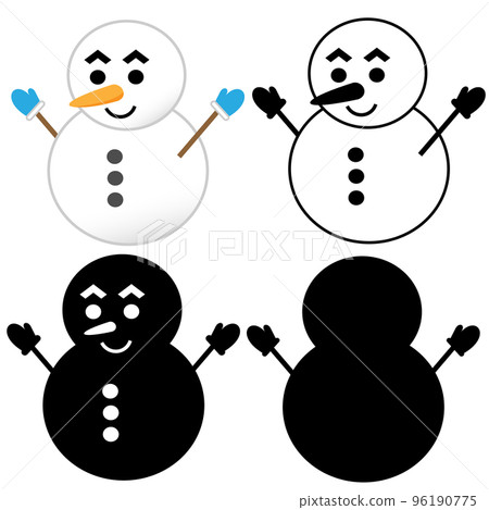 雪人圖標/插圖 雪人圖標/插圖 96190775