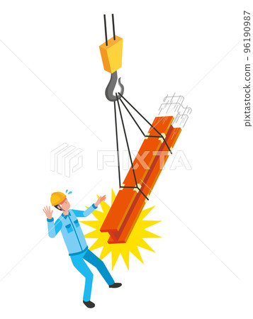 Accident of falling load during slinging work Accident of falling load during slinging work 96190987