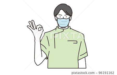 Asian dentist giving ok sign Asian dentist giving ok sign 96191162
