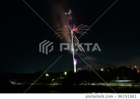 Fireworks at Ghibli Park to celebrate the opening of the park 96191861