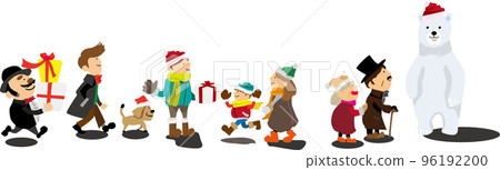 人們享受聖誕節的插圖 96192200