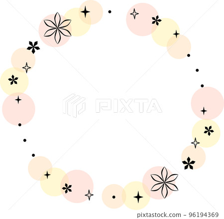 框架雪花和閃閃發光的彩色圓點紅色 96194369