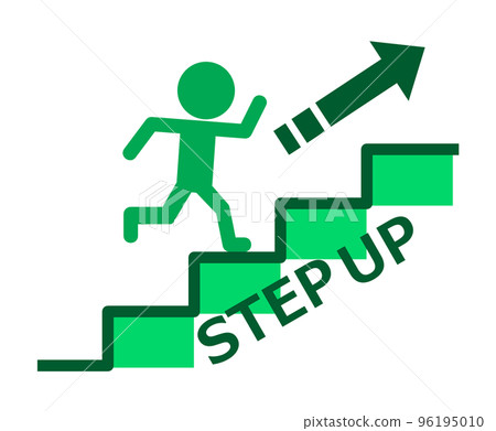 A person who makes an effort to climb the stairs and step up 96195010