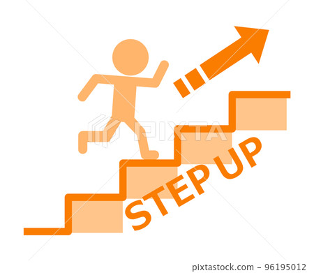 A person who makes an effort to climb the stairs and step up 96195012