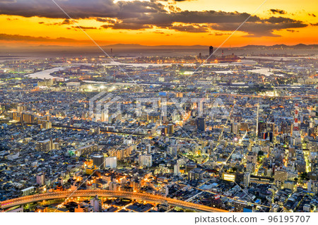 阿倍野Harukas的夜景夜景 阿倍野Harukas的夜景夜景 96195707