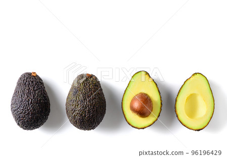 avocado isolated on white background, top view 96196429