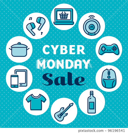 Cyber Monday round frame logo 96196541