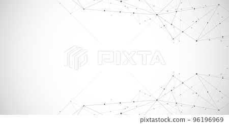 Abstract polygonal background with connecting dots and lines. Global network connection, digital technology and communication concept. High quality illustration 96196969