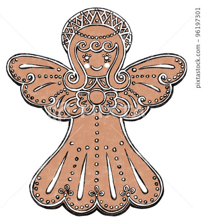 Czech traditional Christmas confection Pernik Angel Print style 96197301