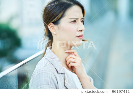 Young woman feeling unwell Young woman feeling unwell 96197411