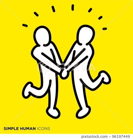 Simple human icon series "Two people shaking hands" Simple human icon series "Two people shaking hands" 96197449