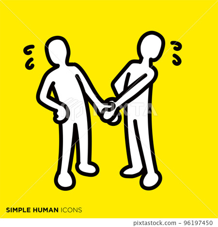 Simple human icon series "Two people reconciled" 96197450