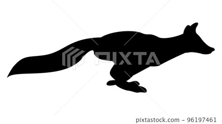 Vector silhouette of fox. Monochrome isolated illustration. 96197461