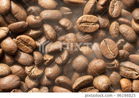 Grains of energy coffee drink, texture of coffee beans. 96198825