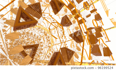 VJ tunnel kaleidoscope mandala geometric pattern yellow [different version available] 96199524