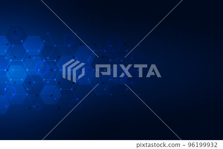 Illustration of geometric abstract background with hexagons pattern 96199932