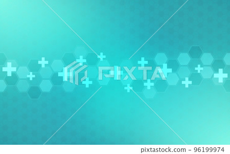 Illustration of a medical background with hexagons pattern and crosses Illustration of a medical background with hexagons pattern and crosses 96199974
