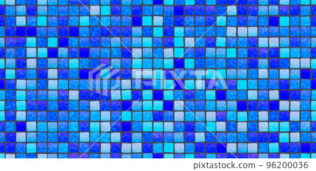 Bright blue swimming pool mosaic tile seamless pattern 96200036