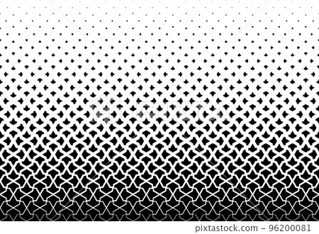 Geometric pattern of black figures on a white background. Seamless in one direction.SCALE method Geometric pattern of black figures on a white background. Seamless in one direction.SCALE method 96200081