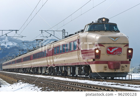 北陸本線青海川糸魚川JR西489系H01編隊(金澤)白鷹 96200128