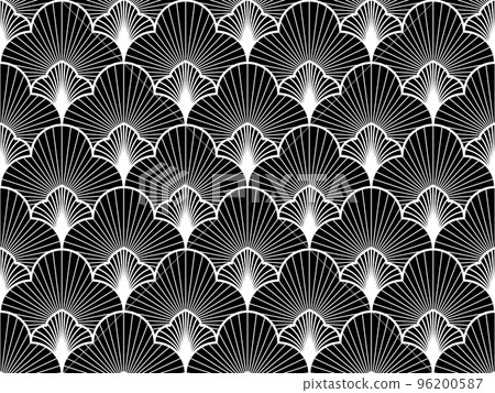 Flower geometric pattern. Seamless background. White and black ornament 96200587